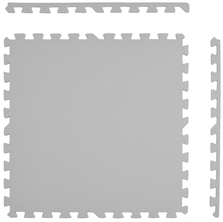 Humbi Schaumstoffbodenmatte 180x180 Großes wasserdichtes sicheres Schaumstoffpuzzle 9 Stück blau, grau, dunkelgrau