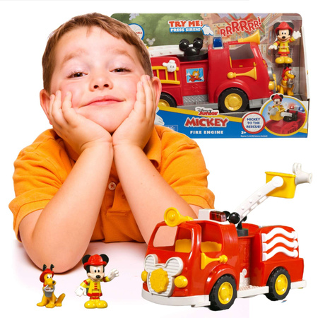Micky Maus Großes Feuerwehrauto Interaktive Fahrzeugfigur Pluto Mickey Disney Licht und Ton