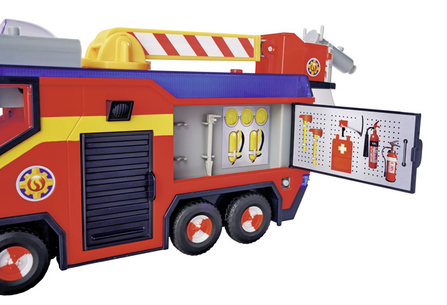 Feuerwehrmann Sam Set Großes Feuerwehrauto Jupiter interaktives Auto + 2 Figuren Licht Sound