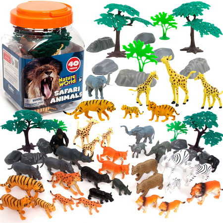 Großes Wildlife-Safari-Figurenset 40 Teile