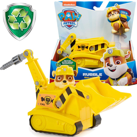 Paw Patrol 2-in-1 Buddel Buddel Rubble Fahrzeug mit Öko-Figur