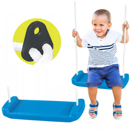 Stabile Kinderschaukel gerade blaue Bank bis zu 100 kg 3+ Mochtoys