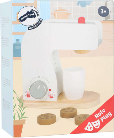 Kleine hölzerne Kaffeemaschine mit Fuß