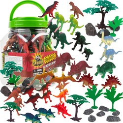 Savage set Wilder Satz von Dinosaurierfiguren in einem Behälter 40 Stück