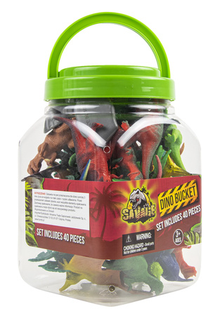 Savage set Wilder Satz von Dinosaurierfiguren in einem Behälter 40 Stück