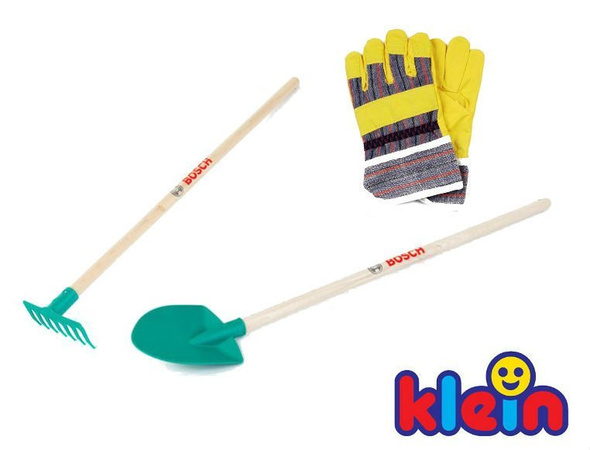 Klein Bosch Garten-Set Schubkarre, Harke, Schaufel und Handschuhe