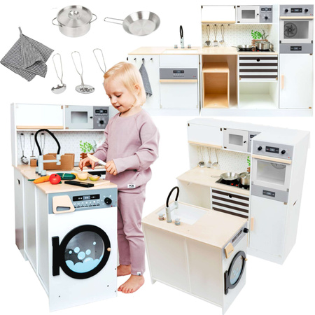 Große modulare Holzküche für Kinder XL Haushaltsgeräte 3in1 premium