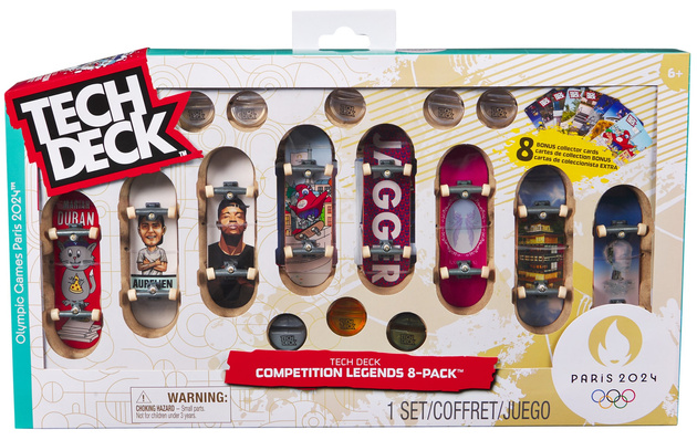 Tech Deck Set Competition Legends Paris 2024 8 Skateboards + Zubehör