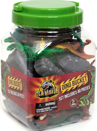 Savage set Wilder Satz von Dinosaurierfiguren in einem Behälter 40 Stück