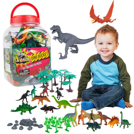 Savage Satz von Dinosaurier-Figuren in einem Behälter 55 Stück