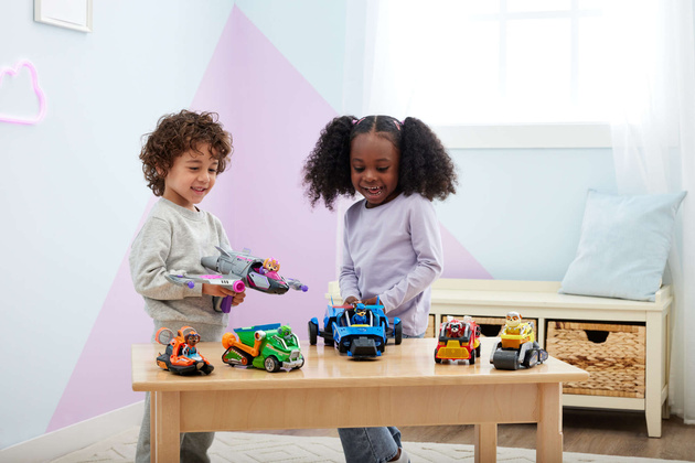 Paw Patrol The Mighty Kinofilm Big Figure Chase Blaues Fahrzeug Polizeiauto Interaktives Cars Deluxe Licht Sound