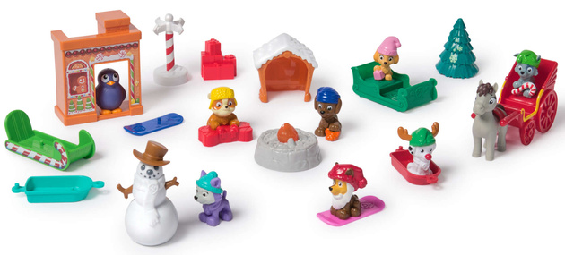 Paw Patrol Adventskalender 24 Überraschungstierfiguren + Winterzubehör