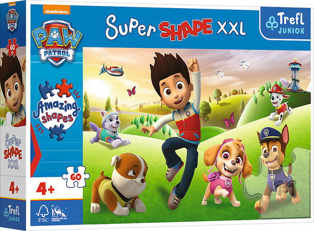 Puzzle Paw Patrol Lächelnde Hunde 60 Teile Super Shape XXL Trefl