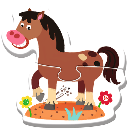 Puzzle 4in1 Bauernhof Mosie erste Puzzle Tiere auf einem Bauernhof Trefl