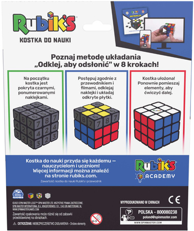 Rubik's Learning Cube buntes Strategiespiel mit Aufklebern Spin Master Guide
