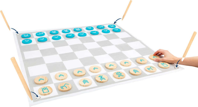 Small Foot Schach Dame 2-in-1 Spielmatte XXL
