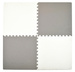 Humbi Schaumstoffbodenmatte 120x120 Großes wasserdichtes sicheres Schaumstoffpuzzle 4 Stück graphit, weiß