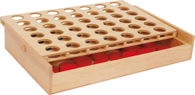 Kleiner Fuß aus Holz Partyspiel "Vier in einer Reihe" 3460