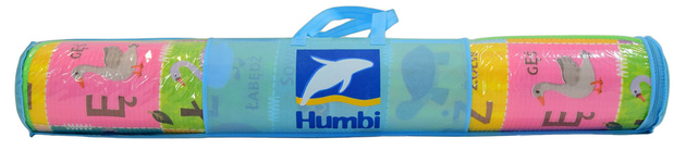 Humbi Schaumstoff doppelseitige Lernmatte Schachbrett Kontrastbilder Polnisches Alphabet 180 x 120 x 1 cm