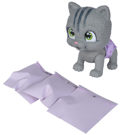 Pamper Petz Figur grau Interaktive Katze aus Windelbande 20 cm + 3 Zubehörteile 3+ Jahre Simba