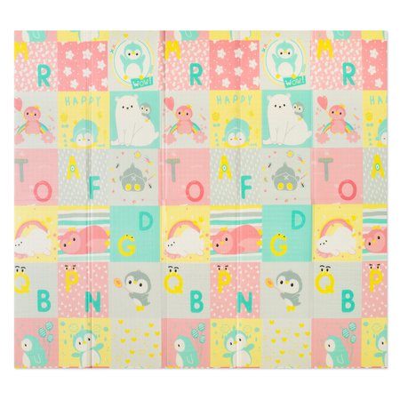 HUMBI Spielmatte Baby, Krabbelmatte, XPE Schaumstoff, Doppelseitig, Flatbar, Wasserdicht, Extra Größe, Teppich Babymatte, Rutschfest, 200x180 Dinosaurier Tiere Buchstaben Messen