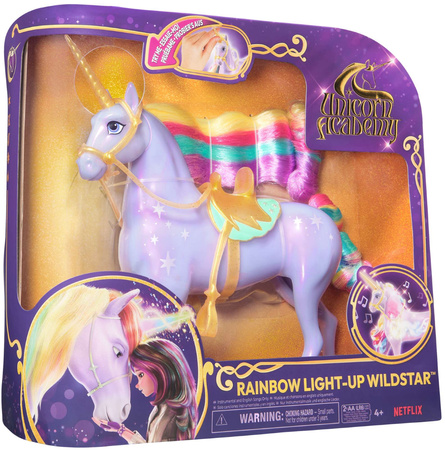 Einhorn Akademie Regenbogen leuchtende Einhorn Set Wildstar Figur Licht Klang Einhorn Akademie