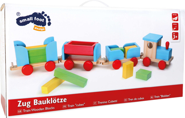 Bunte Holzeisenbahn mit Blöcken