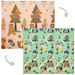 HUMBI Spielmatte Baby, Krabbelmatte, XPE Schaumstoff, Doppelseitig, Flatbar, Wasserdicht, Extra Größe, Teppich Babymatte, Rutschfest, 180x200 cm, Dorf und Wald