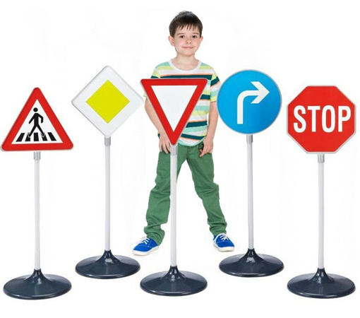 Verkehrszeichen groß 5-teiliges Lernset für Kinder Klein 2980
