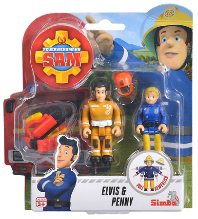 Simba Feuerwehrmann Sam Set mit 2 Figuren Feuerwehrfrau Penny und Feuerwehrmann Elvis + 10 Zubehörteile