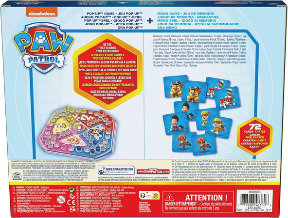 Ein Set mit zwei Spielen: Pop Up Chinese und Paw Patrol Memo