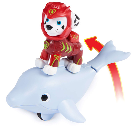 Paw Patrol Aqua Pups Set aus Marshall-Figur und Delfin