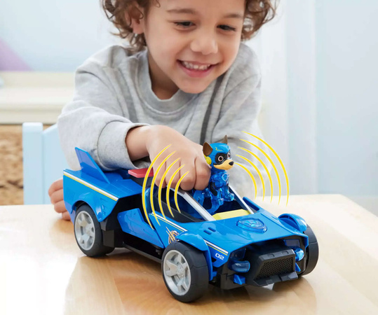 Paw Patrol The Mighty Kinofilm Big Figure Chase Blaues Fahrzeug Polizeiauto Interaktives Cars Deluxe Licht Sound