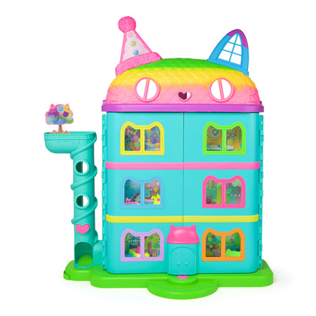 Gabi's Cat House Großes Regenbogenhaus mit Aufzug und Gabby's Celebration Dollhouse mit Sound 60 cm