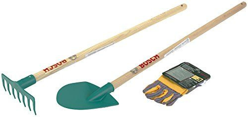 Klein Bosch Garten-Set Schubkarre, Harke, Schaufel und Handschuhe