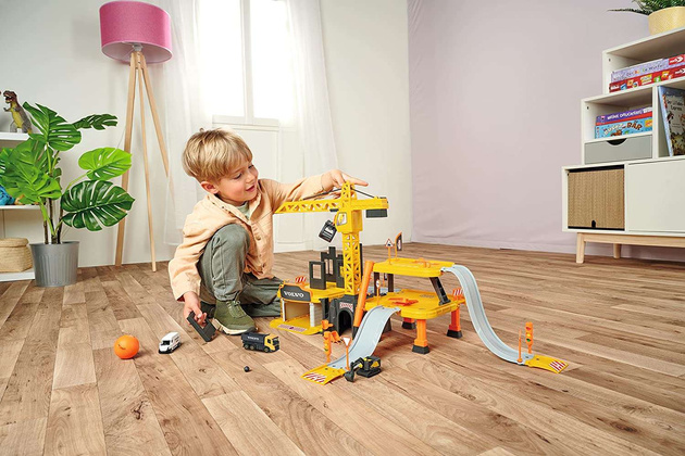 Majorette Volvo Baukran Set + 5 Fahrzeuge