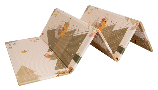 HUMBI Spielmatte Baby, Krabbelmatte, XPE Schaumstoff, Doppelseitig, Flatbar, Wasserdicht, Extra Größe, Teppich Babymatte, Rutschfest, 180x200 cm, Dorf und Wald