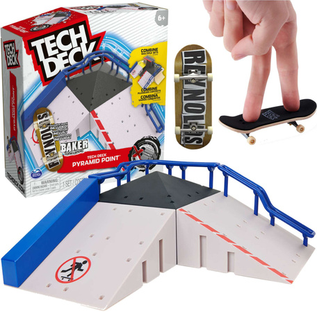 Tech Deck Griffbrettsatz Ramp Pyramid Point Baker+ farbiges Sammelskateboard