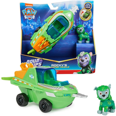 Paw Patrol 2in1 Rocky Sawfish Aqua Pups Unterwasserfahrzeug-Set + Figur