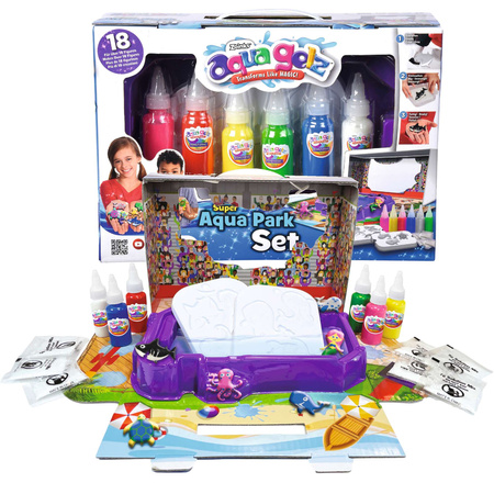 Aqua Gelz Großes Kreativ-Set AquaPark 3D-Tierfiguren 6 Gel-Farben