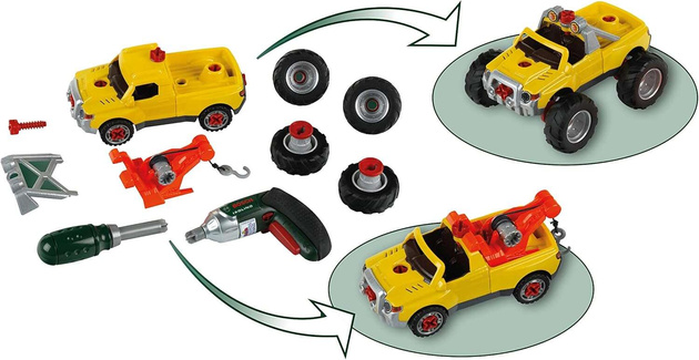 Theo Klein Bosch Car Tuning Set Ixolino II Akkuschrauber Auto Kinder Spielzeug