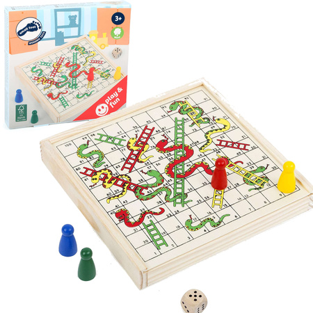 Small Foot 11211 Schlangen und Leitern Spiel aus Holz