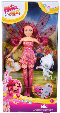 Mia and me Fairy Puppe mit beweglichen Flügeln und Phuddle-Figur + Zubehör