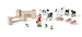 Großes Bauernhaus aus Holz + Tierfiguren 23 Stück