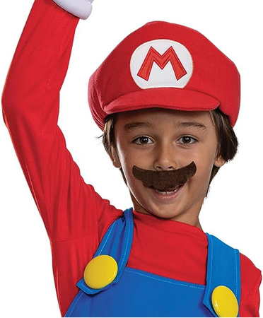 Super Mario 2W1 rote Kostüme, Karnevalskostüme Verkleidung Mario 127-136 cm 7-8 Jahre alt