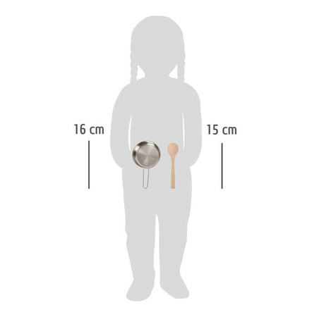 Kleines Fußkochset mit Schürze Topf und Pfanne