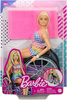 Barbie blonde Puppe im Rollstuhl + Rampe