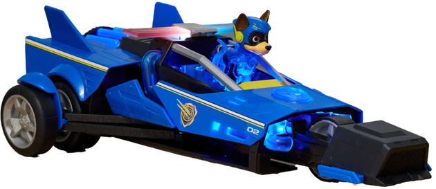Paw Patrol The Mighty Kinofilm Big Figure Chase Blaues Fahrzeug Polizeiauto Interaktives Cars Deluxe Licht Sound