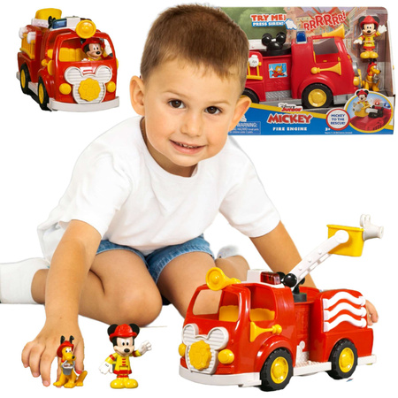 Micky Maus Großes Feuerwehrauto Interaktive Fahrzeugfigur Pluto Mickey Disney Licht und Ton