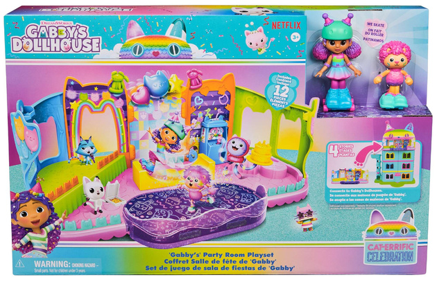 Gabi's Cat House Party Room Set mit Rampe und Eislaufbahn + Puppe und Figur